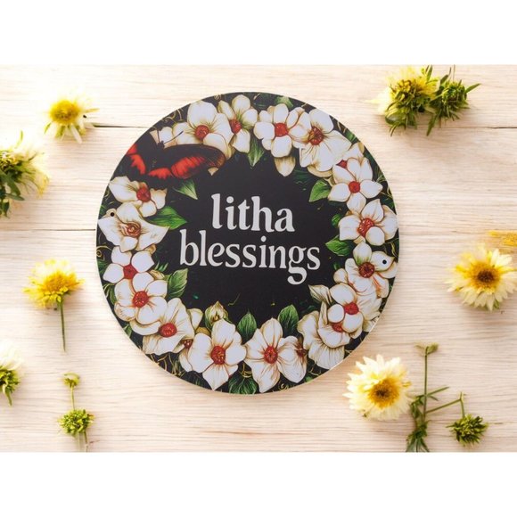 Litha Blessings Metal Tin Sign 8x8 Pagan Summer Solstice Decor - Picture 9 of 11